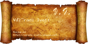Váradi Ivett névjegykártya